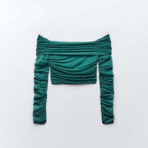 ZARA Rushed organza top